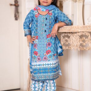 Blue Kids Embroidered Set