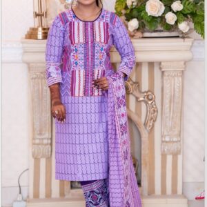 Lilac Embroidered 3 Piece