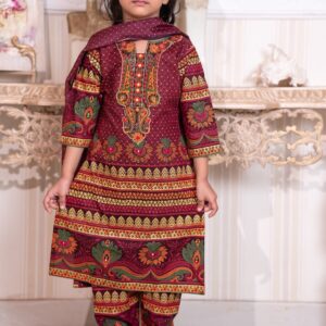 Maroon Kids Festive Set