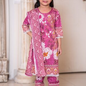 Pink Kids Embroidered Set
