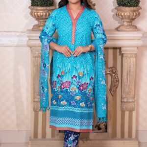 Turquoise Embroidered Set
